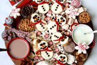 Holiday Hot Chocolate Board with Snowman Scotcheroos