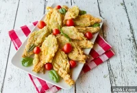 Caprese Zucchini Flowers Filled with Mozzarella and Basil