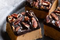 Creamy Peanut Butter Fudge with Chocolate Topping