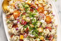 Creamy Chicken Bacon Ranch Pasta Salad Recipe