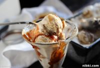 Whiskey Apple Pie No-Churn Ice Cream with Salted Caramel
