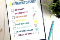 Free Printable Morning Routine Chart for Toddlers with Pictures