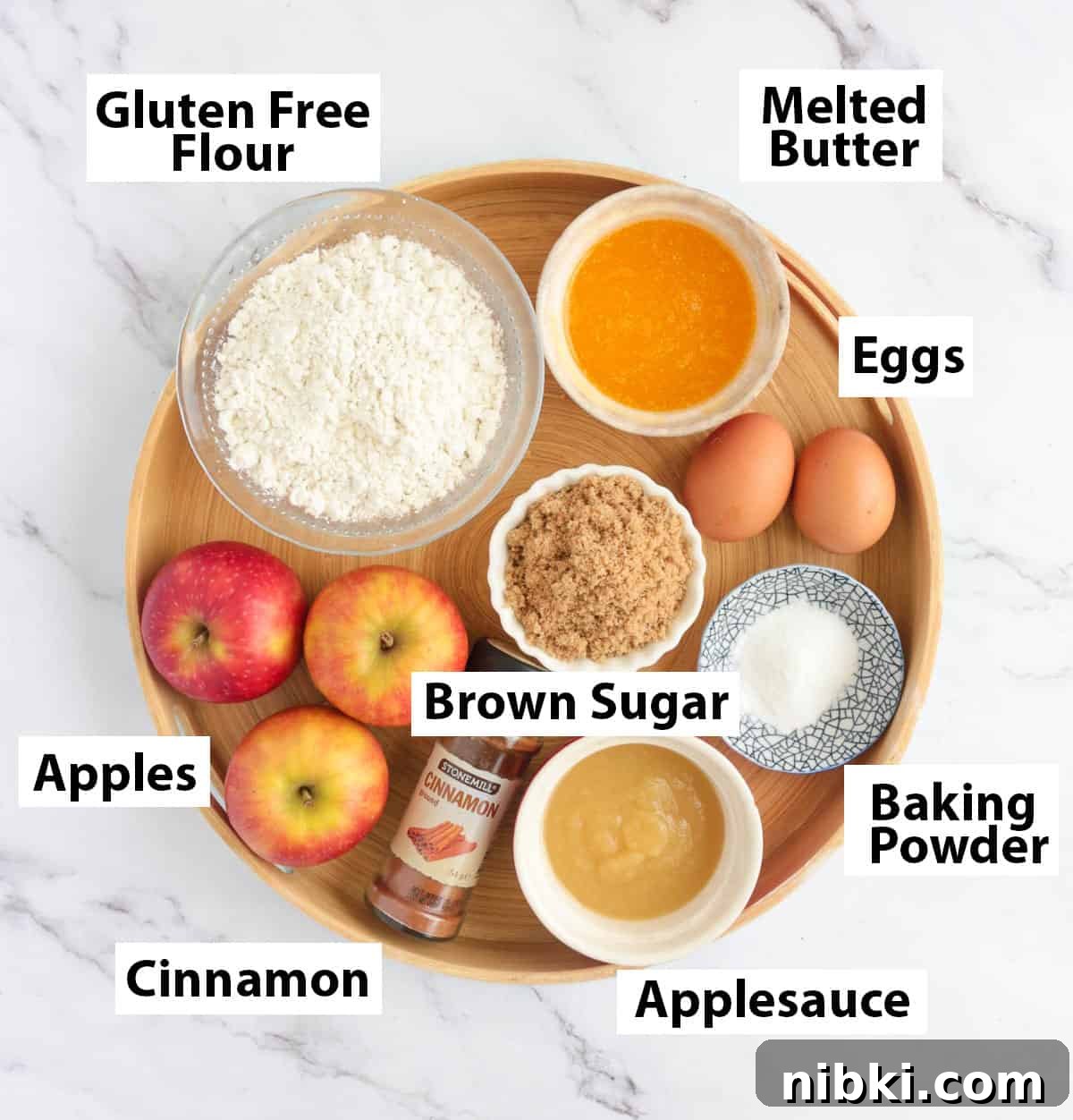Moist Gluten-Free Apple Cake Recipe 2 Ingredients placed in a round platter.
