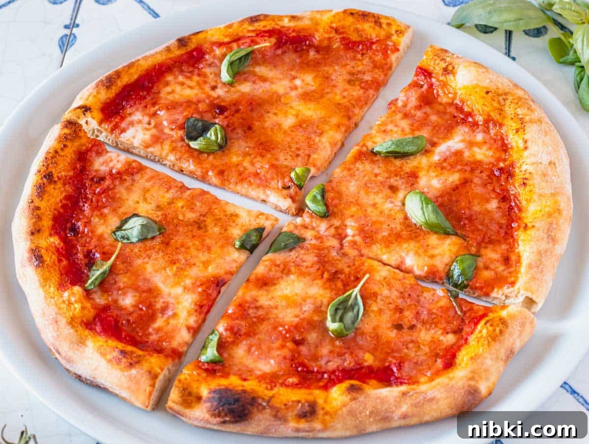 pizza margherita made with quick pizza dough