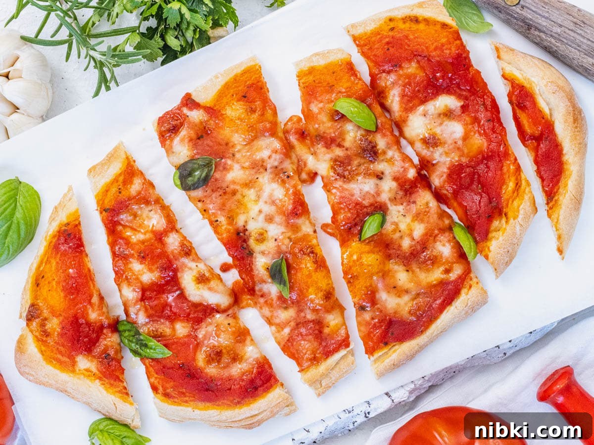 homemade pizza with an oval shape