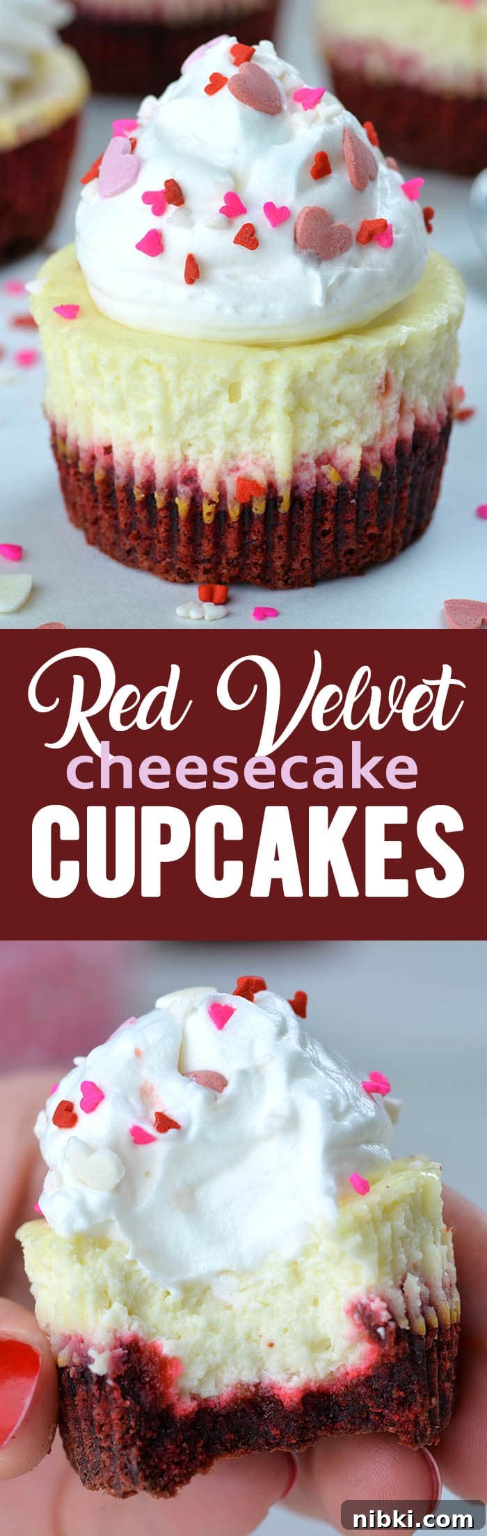 Red Velvet Cheesecake Cupcakes Recipe with Cream Cheese Frosting 4 Red Velvet Cheesecake Cupcakes are perfect Valentine’s Day treat - combo of smooth cheesecake on top of red velvet crust packed in individual portion.