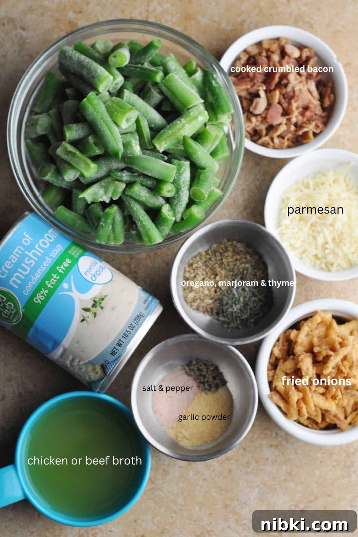 Creamy Slow Cooker Green Bean Casserole with Bacon 3 Ingredients for green bean casserole