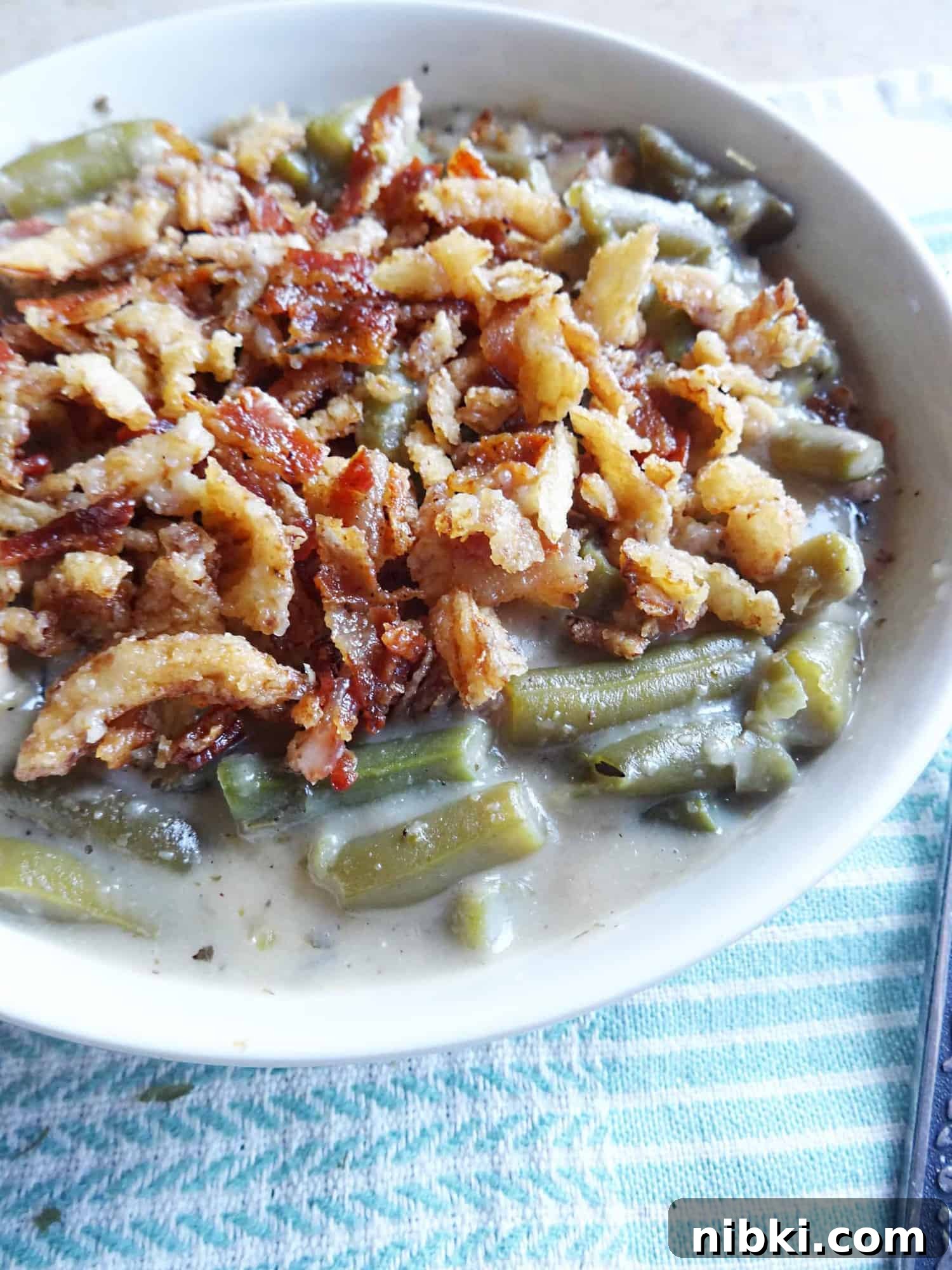 Creamy Slow Cooker Green Bean Casserole with Bacon 8 Crockpot green bean casserole with bacon