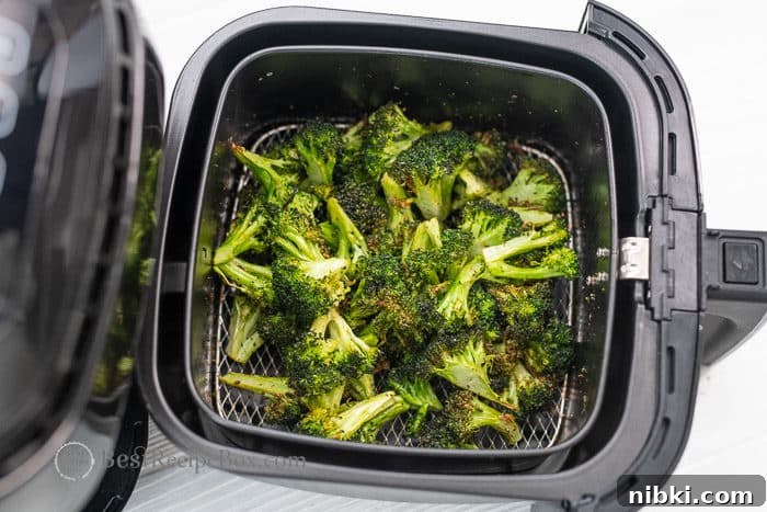 Crispy Air Fryer Broccoli Recipe 8 Cooked crispy broccoli in air fryer