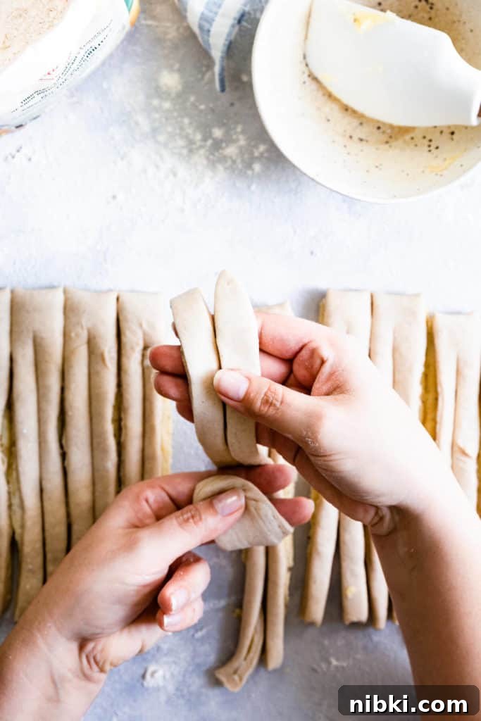 overhead shot of a person shaping bun
