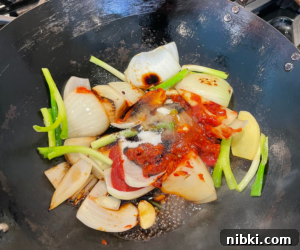 Authentic Taiwanese Beef Noodle Soup Recipe 14 Sauce mixture in pan