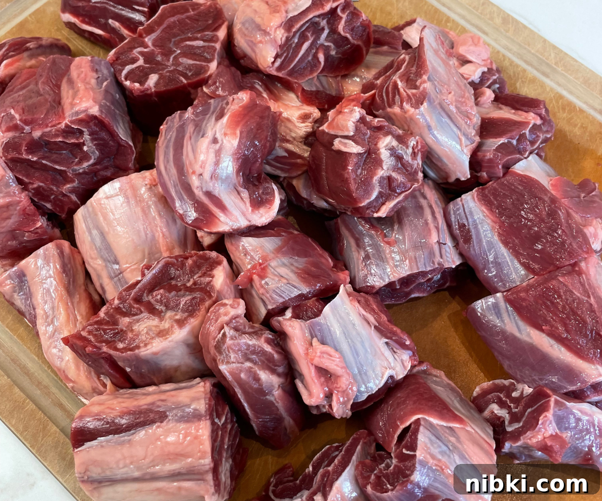 Authentic Taiwanese Beef Noodle Soup Recipe 3 Beef shank after blanching showing scum