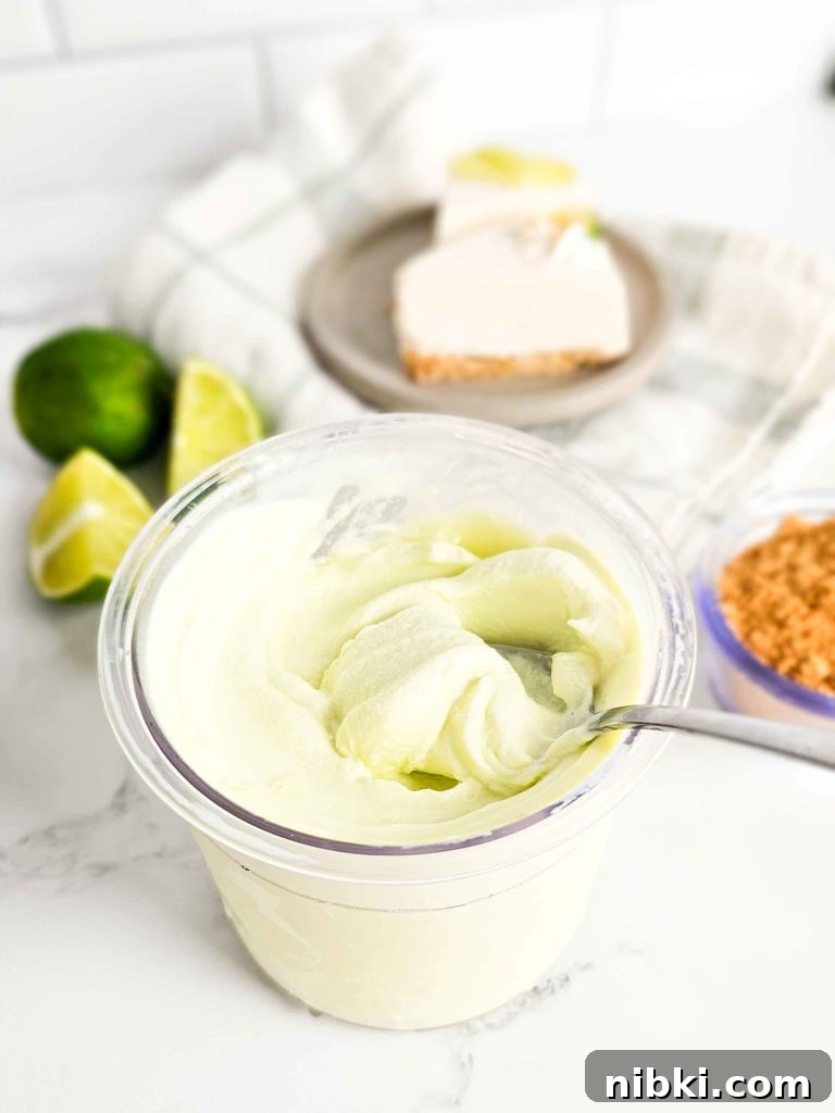 Key Lime Pie Protein Ice Cream Recipe for Ninja Creami 6 Spoon in creamy ice cream