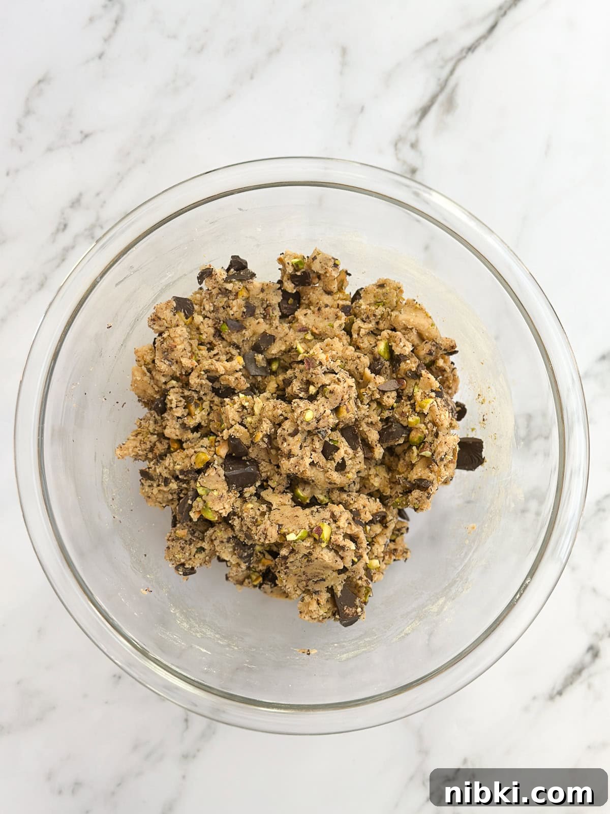 Chewy Pistachio Chocolate Chip Cookies Recipe 8 chocolate and pistachios added to the dough.