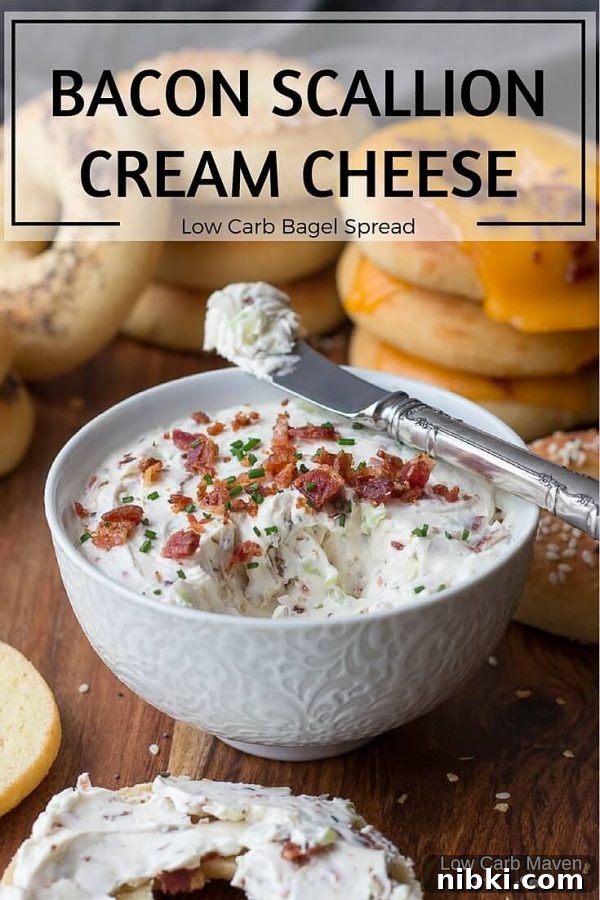 My version of the famous bacon scallion cream cheese spread I love from Brugger’s Bagels. This easy recipe makes a great low carb vegetable dip, too!