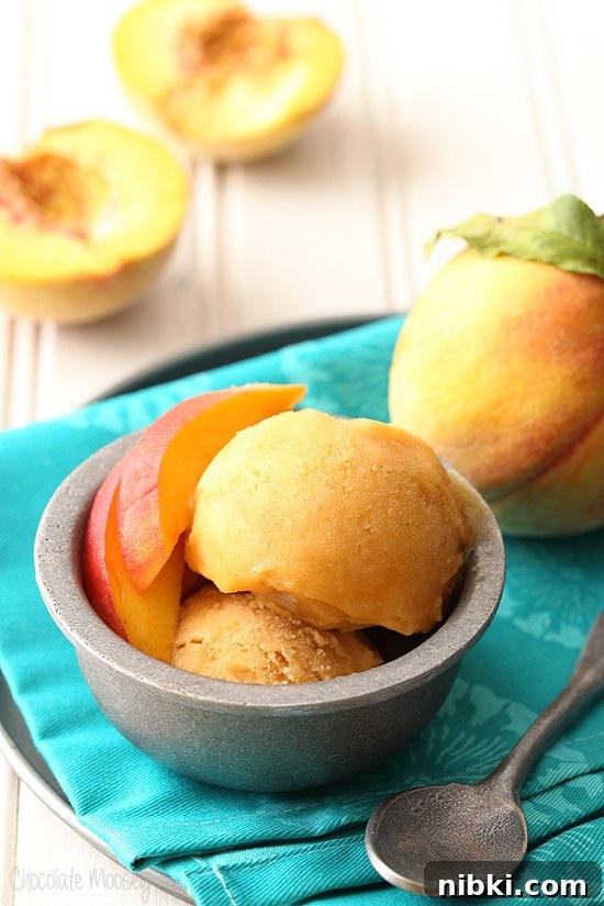 Refreshing Homemade Peach Sorbet Recipe 2 4 ingredient Peach Sorbet