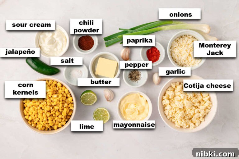 Creamy Mexican Street Corn Dip Recipe 3 Ingredients for Mexican street corn dip.