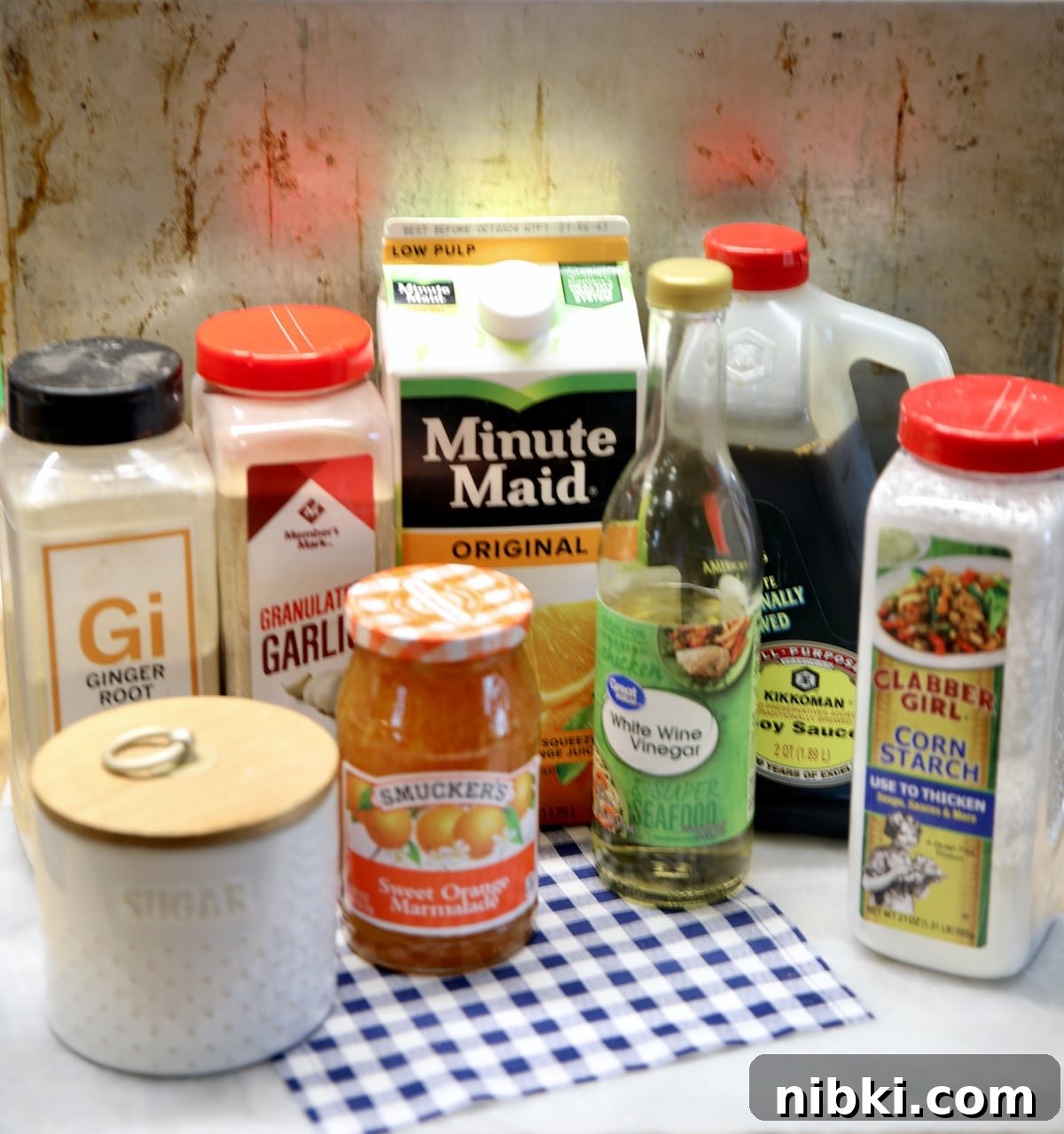 Ingredients for orange sauce.
