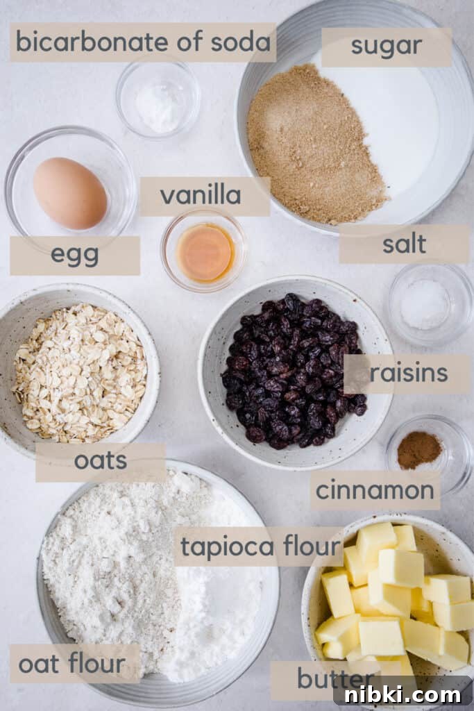 Classic Chewy Gluten-Free Oatmeal Raisin Cookies Recipe 3 raisin cookies ingredients