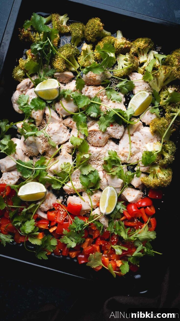 27 Quick High-Protein Dinners with 30+g Protein 23 Sweet Chilli Chicken Sheet Pan Dinner