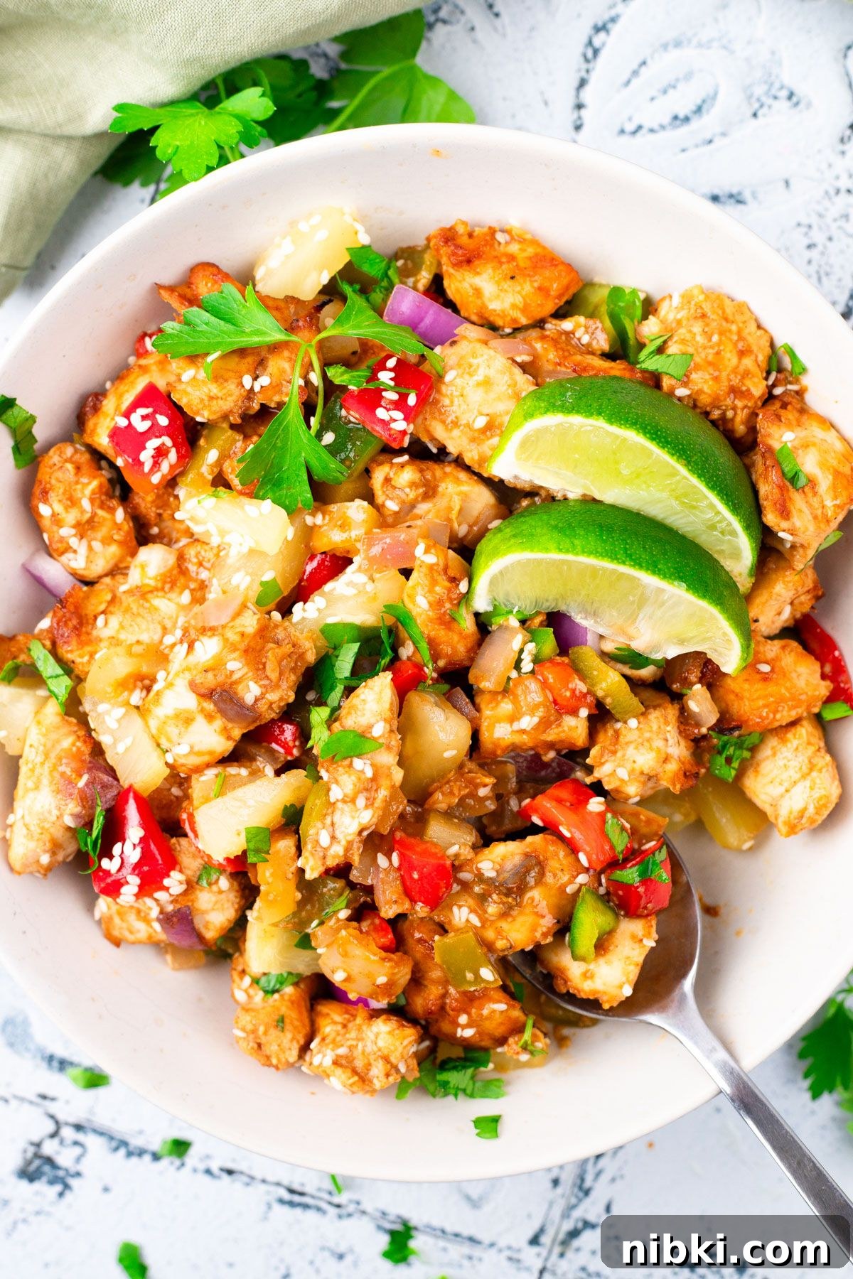 27 Quick High-Protein Dinners with 30+g Protein 26 Hawaiian Chicken Sheet Pan