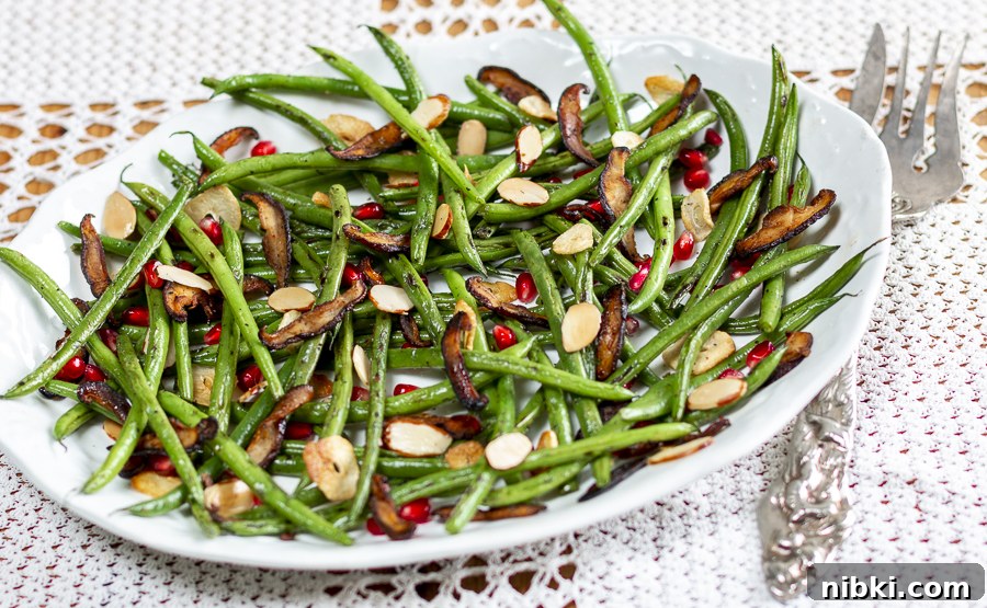 Thanksgiving 2021: Master Turkey, Gravy and Every Side 10 Haricot Vert with Garlic, Almonds, Pomegranate Seeds and Shiitake “Bacon” with Za’atar Seasoning