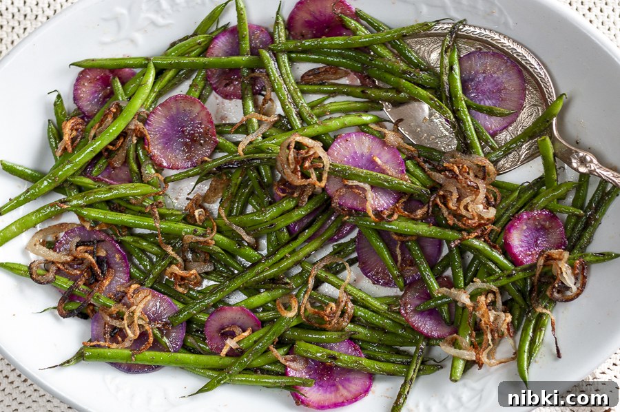 Thanksgiving 2021: Master Turkey, Gravy and Every Side 9 Haricot Vert with Sliced Radishes and Pan-Fried Shallots with a Miso-Lemon-Maple Glaze