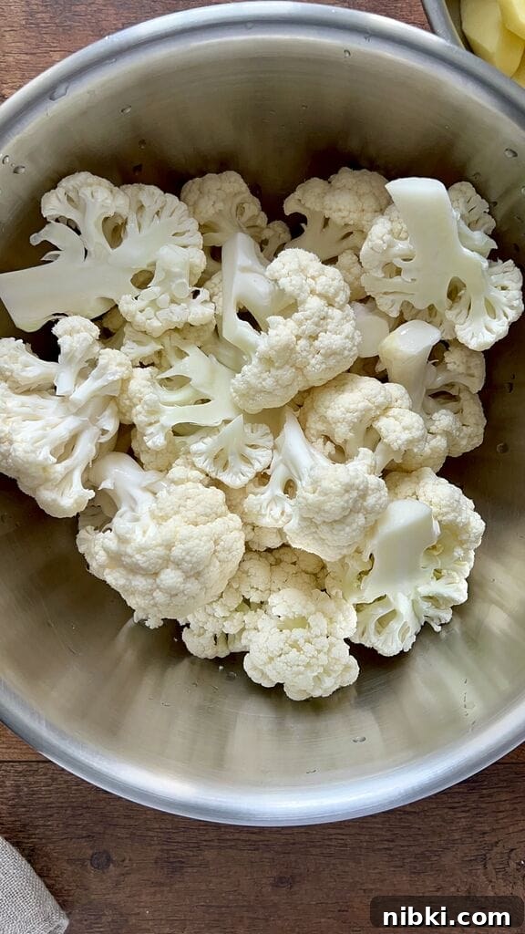 Cauliflower florets.