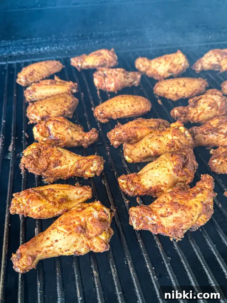 smoking the hot honey garlic chicken wings