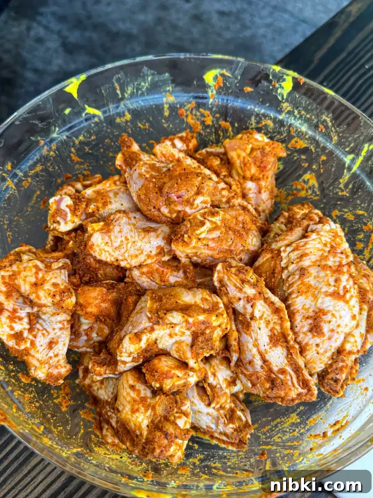 seasoned wings in a bowl