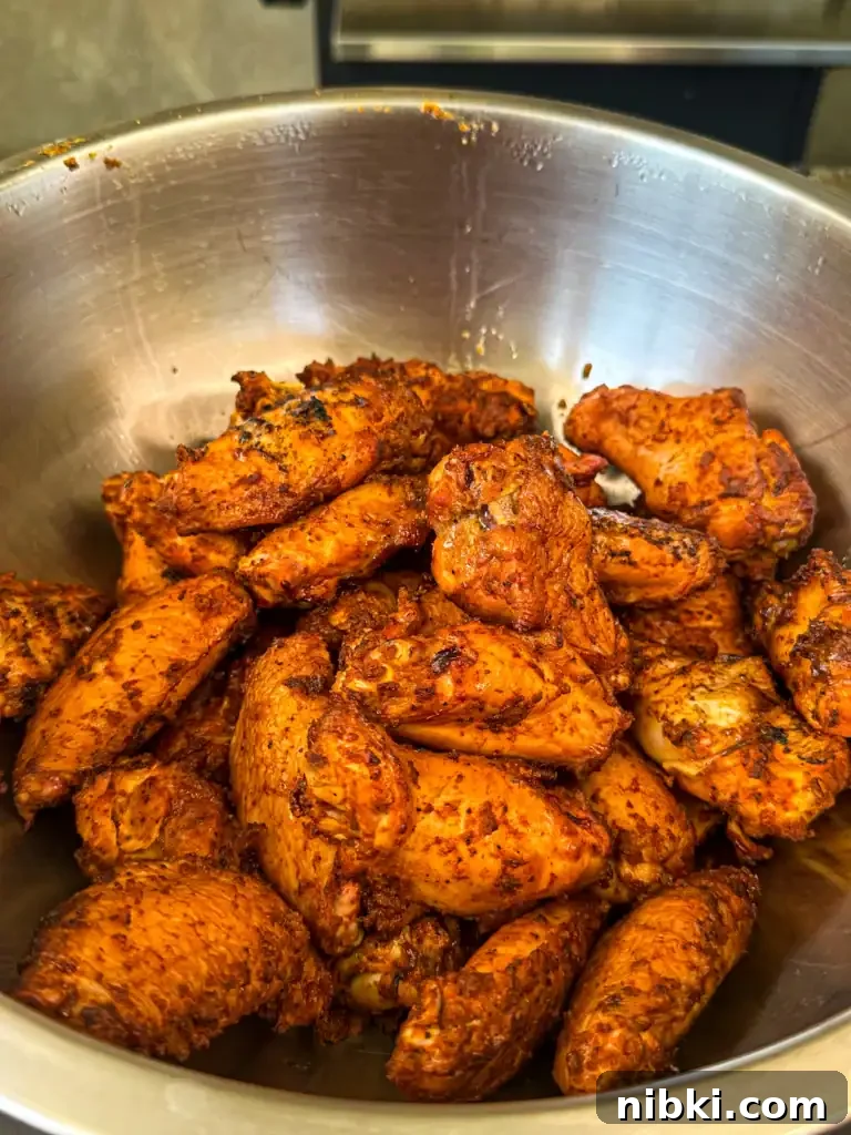smoked and fried wings in a bowl