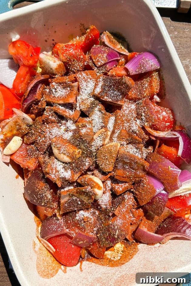 Vegetables and spices for Romesco Sauce