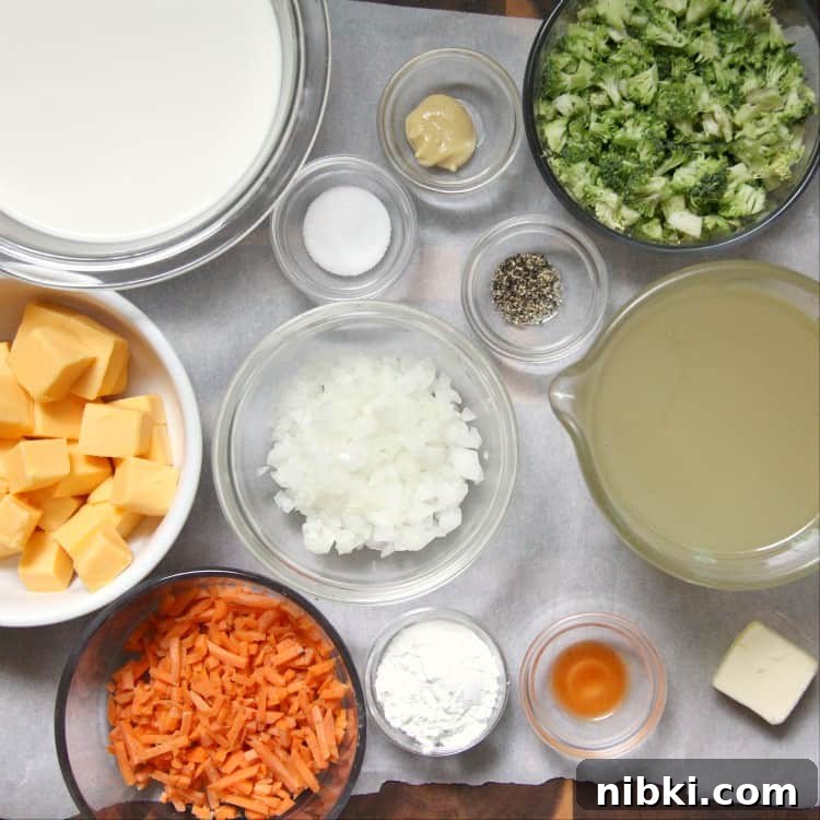 Broccoli Cheddar Soup recipe - homemade soup just like from Panera Broccoli Cheddar Soup ingredients