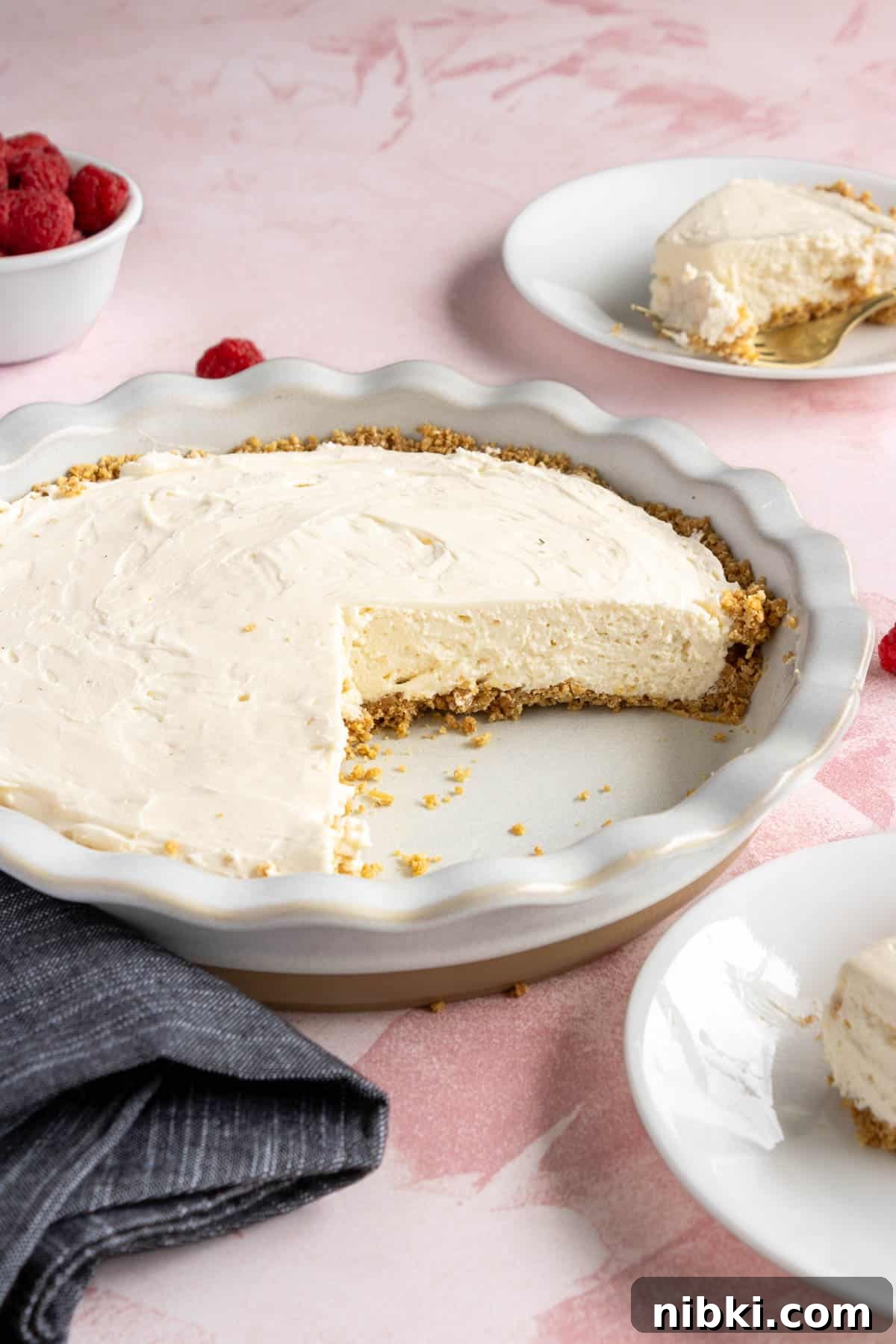 No-Bake Cream Cheese Pie Recipe 2 Pan of cream cheese pie.
