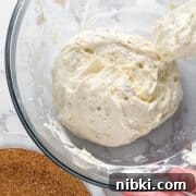Folding in cool whip.