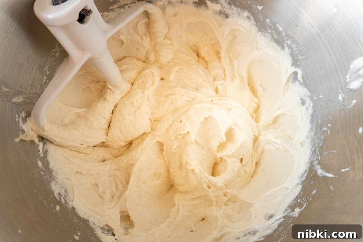milk and vanilla mixed into batter.
