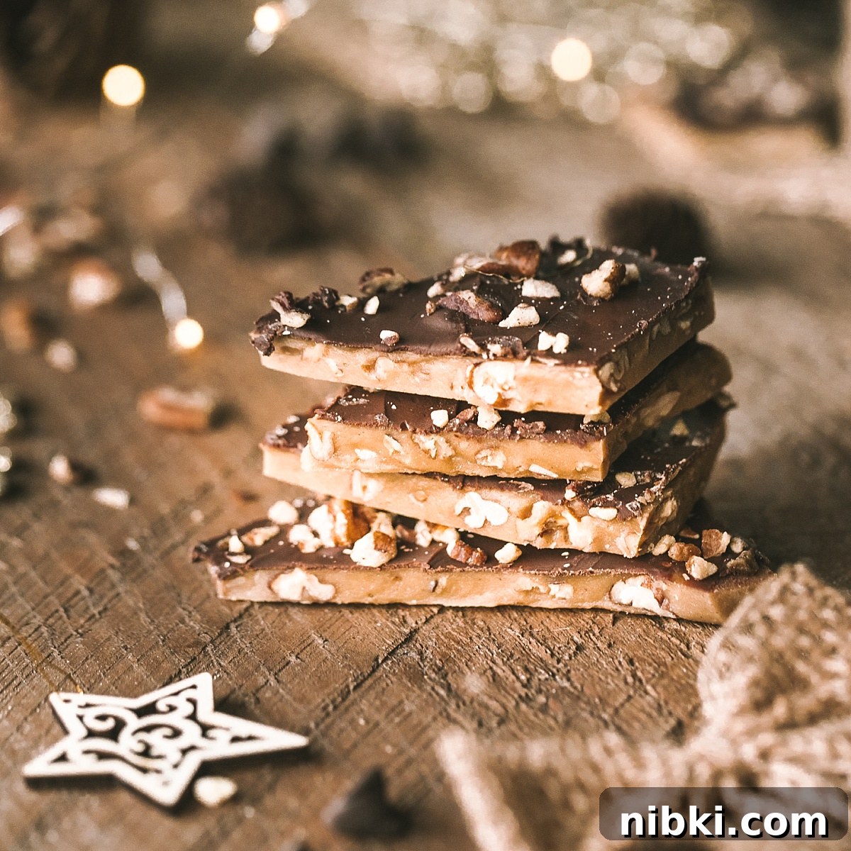 stack of rich buttery English toffee