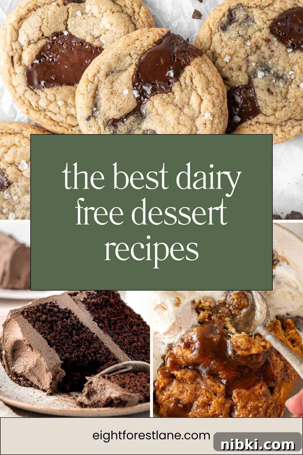 The best dairy free dessert recipes pinterest image.