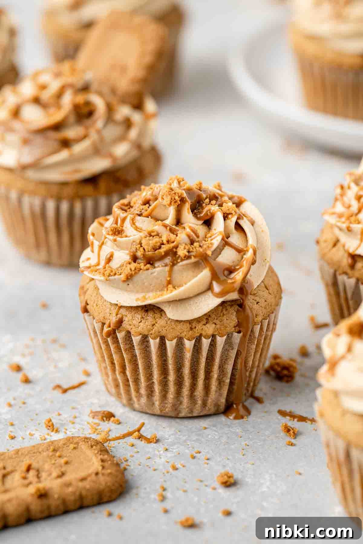 Vegan biscoff cupcakes.