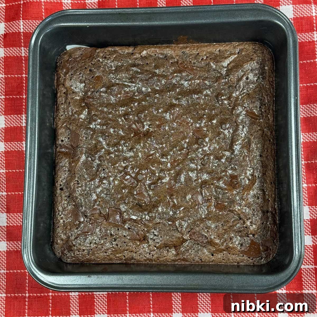 Cook's Illustrated Chewy Brownies in an 8-inch square baking pan