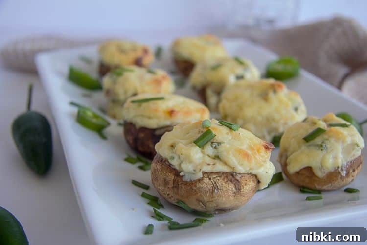 stuffed mushrooms with cream cheese & jalapeno