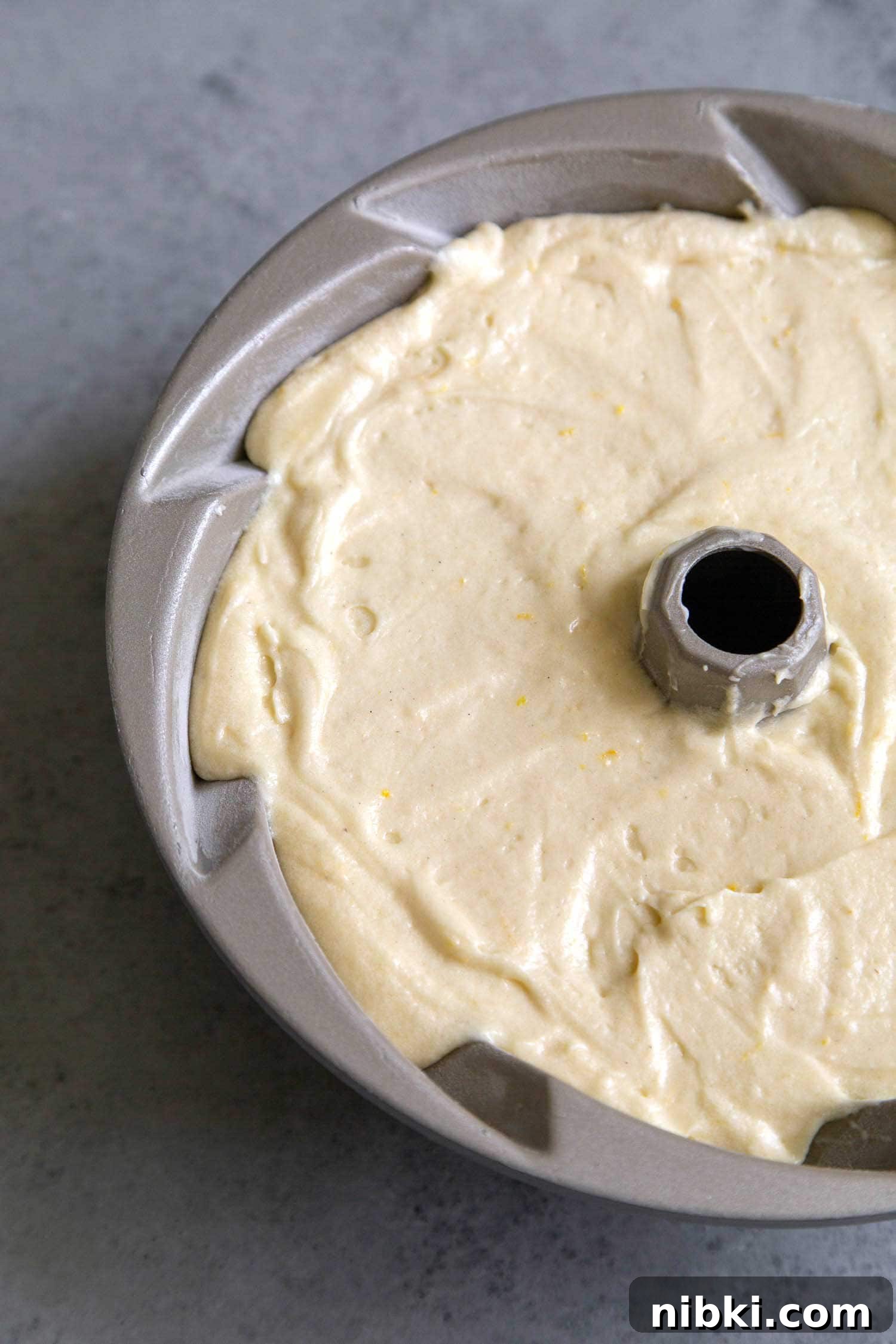 Fragrant Orange Blossom Bundt Cake with Citrus Glaze 7 Orange blossom bundt cake batter