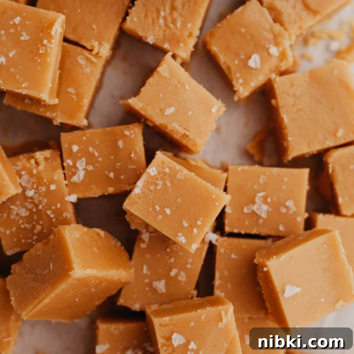 A pile of peanut butter fudge squares.