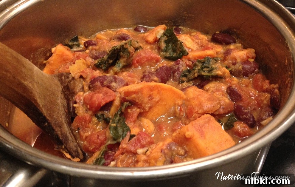 Hearty Sweet Potato and Kale Chili Recipe 2 Chunky sweet potato kale chili