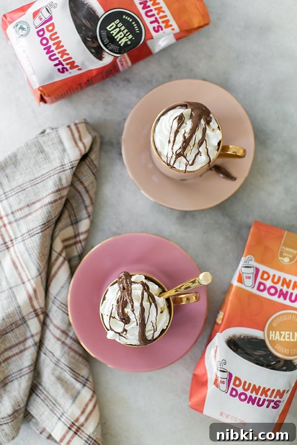 Homemade Chocolate Hazelnut Coffee Recipe 4 Chocolate hazelnut coffee with whipped cream.