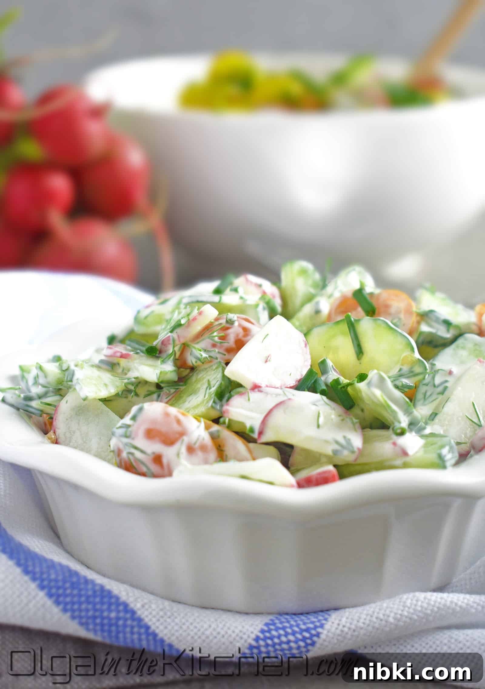 Tomato Cucumber Radish Salad: quick and easy, flavorful, so refreshing, so creamy and full of vitamins. | olgainthekitchen.com