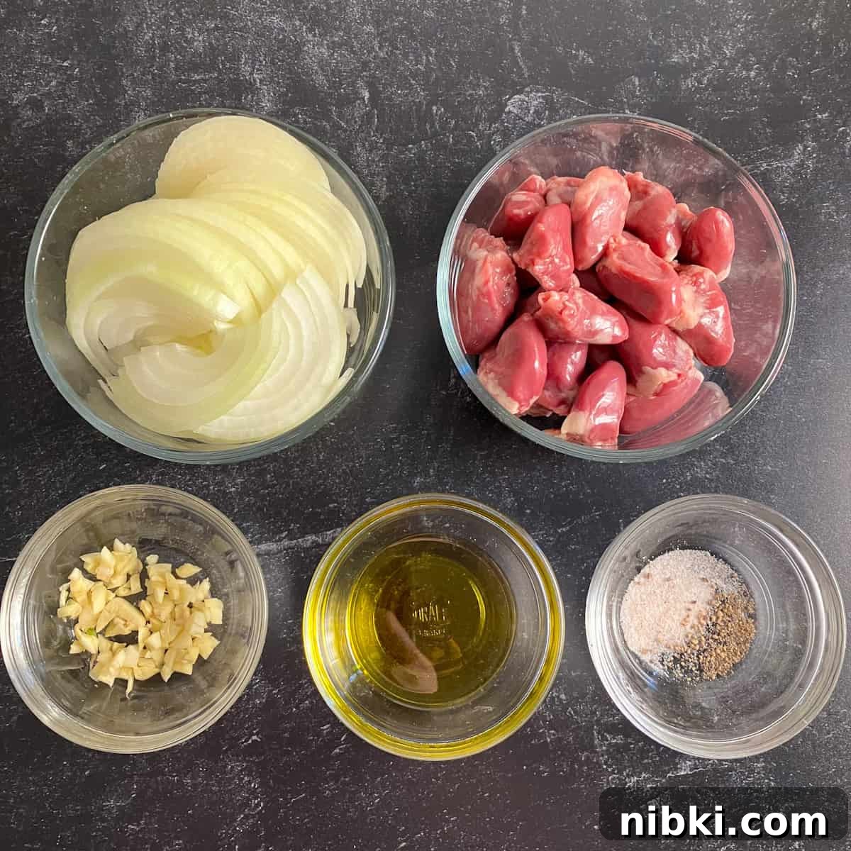 Chicken Hearts Recipe: Pan Seared with Garlic and Herbs 3 chicken hearts ingredients