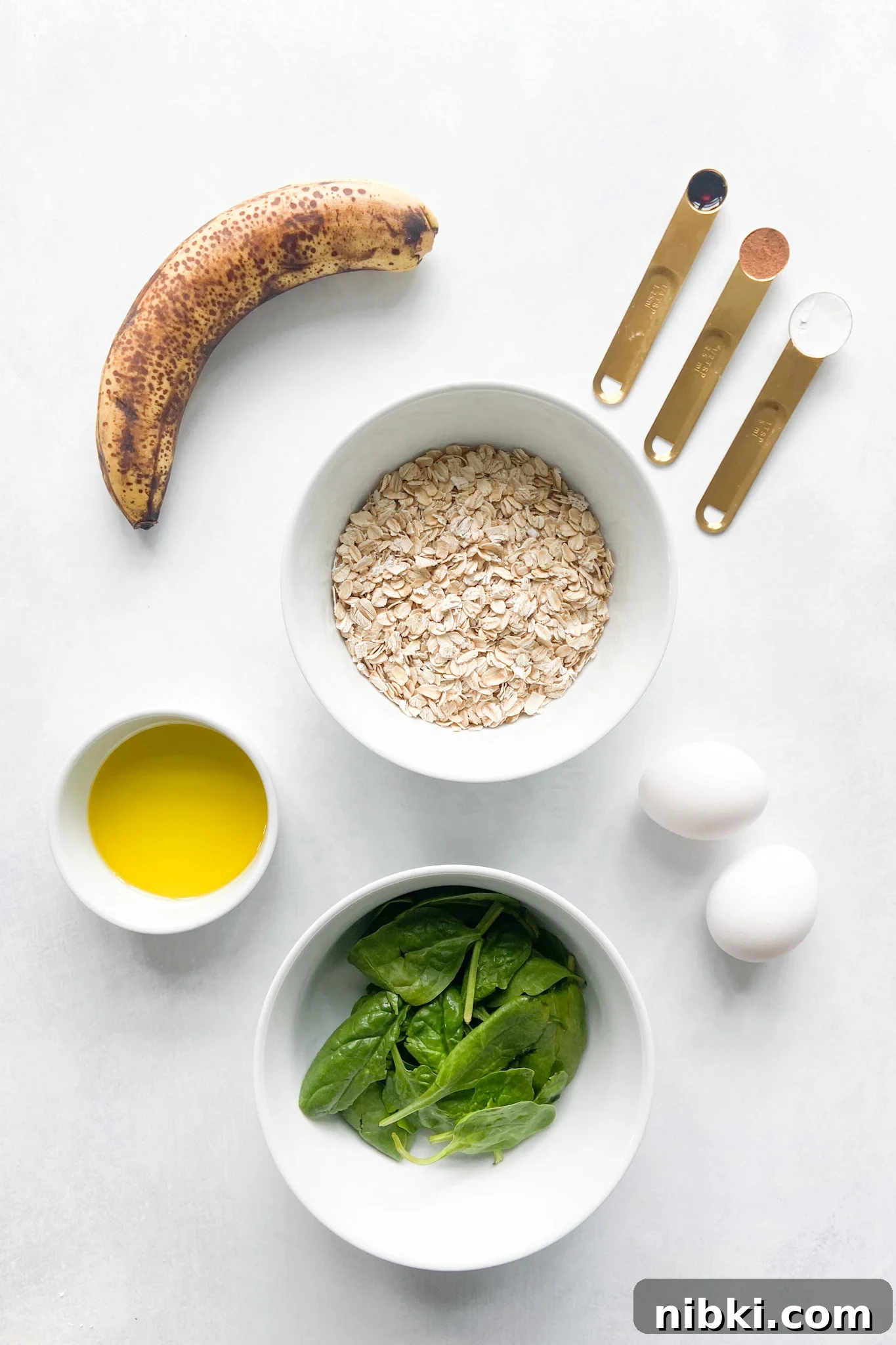 Fluffy Spinach and Banana Waffles Recipe 2 Ingredients to make spinach banana waffles. See recipe card for detailed ingredient quantities.