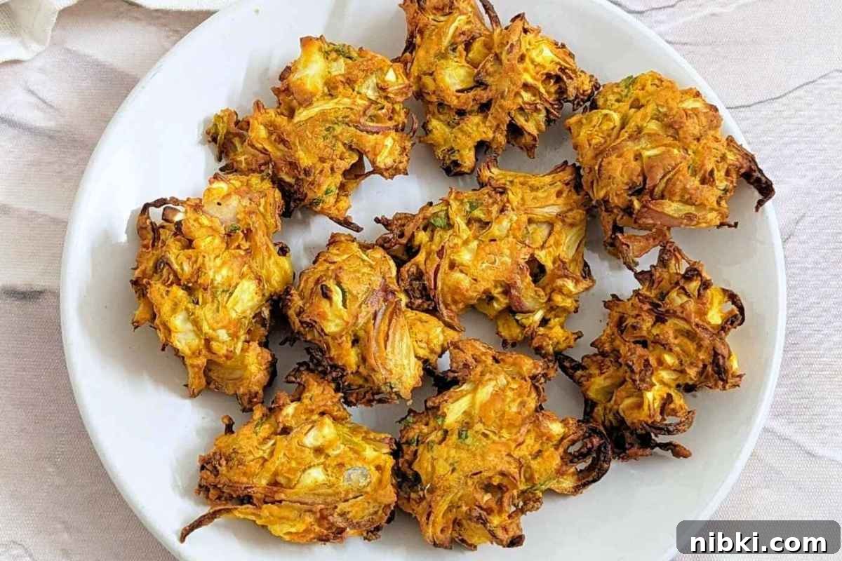 Air Fryer Vegetable Appetizers Meat Lovers Cannot Resist 11 cabbage pakoras on a plate