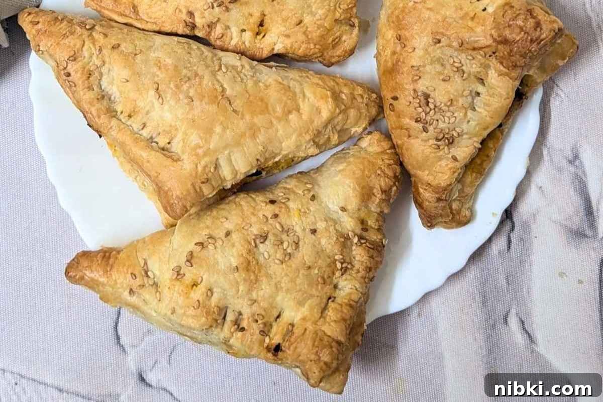 Air Fryer Vegetable Appetizers Meat Lovers Cannot Resist 12 Paneer puffs on plate